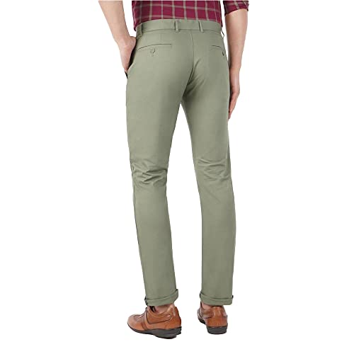 Image of Blackberrys Men's Cotton Blend Solid Slim Fit Casual Trousers