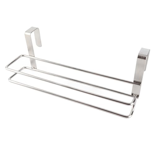 Hanging Paper Towel Holder for Cabinet Door,Plplaaoo Stainless Steel Kitchen Roll Paper Hanger Rack,Cabinet Paper Towel Holder,Bathroom Kitchen Towel Rack for Kitchen,Utility Room,Pantry