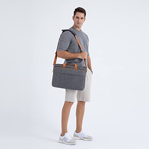 DOMISO 14 Pulgadas Maletín para PC Portátil Impermeable Bolso Bandolera para 14" Laptop/MacBook PRO/HP Stream 14 Chromebook 14/Lenovo IdeaPad ThinkPad/ASUS ZenBook/dell Inspiron,Gris Oscuro