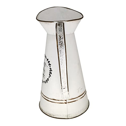 BESPORTBLE Broc en Métal Vintage - Cruche à Fleurs Rustique - Pot Décoratif Galvanisé pour Jardin Maison Et Mariage Style Européen 22x12 Cm