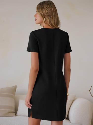 Image of ANRABESS Womens Wrinkle Free Summer Casual Short Sleeve Mini Dresses