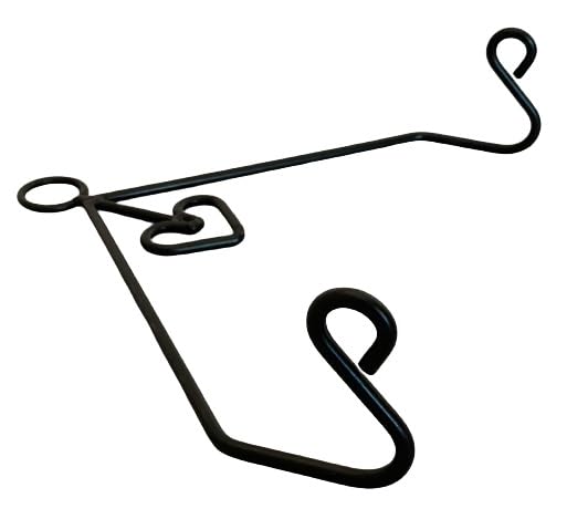 Rolling PIN Rack with Heart - Solid Wrought Iron Kitchen Wall Mount Holder Amish Handcrafted USA