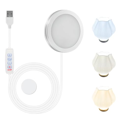 Upgrad 3-Color 3D Impreso LED Lámpara Kit Compatible with Bambu Lab A1/A1 Mini/P1P/P1S/X1C/X1E Makerworld MH001,3 CCT Adjustable (Cálido/Blanco/Frío),Alimentado por USB (DIY-Impresiones no Incluidas)