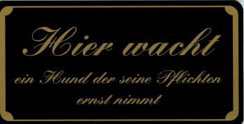 Warnschild 'Hier Wacht Ein Hund' – 15,5x7,5 Cm, Wetterfest Aus Kunststoff