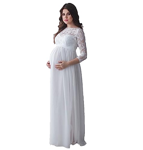 Women's Short Sleeve Maternity Dress for Photoshoot Lace Pregnancy Dresses with Belt Baby Shower Pregnancy Dresses White at Amazon Women's Clothing store Women's Short Sleeve Maternity Dress for Photoshoot Lace Pregnancy Dresses with Belt Baby Shower Pregnancy Dresses White at Amazon Women's Clothing store