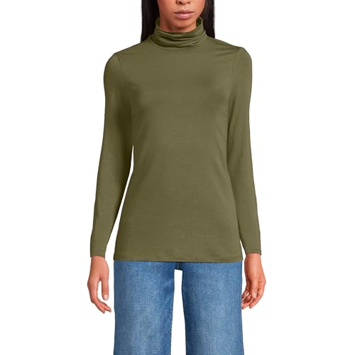 Image of Lands' End Lightweight Jersey Long Sleeve Turtleneck