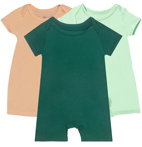 Image of GUISBY Rayon Baby Pajamas, Short Sleeve Footless Rompers, Snap Closure Sleeper for Boy Girls