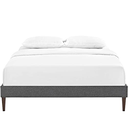 Modway Tessie Upholstered Full Platform Bed Frame With Wood Slat Support In Gray #TOP4