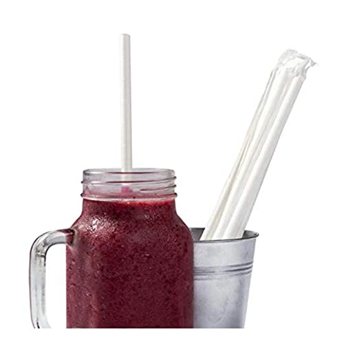 G 1, Bio-degradable Disposable | Hard Paper Drinking Straws | Pack of -200 Pieces | Size -6mm, Height - 8 inch | White Color | Eco-Friendly |