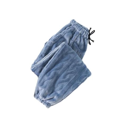 Lu's Chic Men's Long Plush Pajama Pants Fuzzy Fleece Baggy Sweatpants Ankle Length Loose Fit Comfy Winter Sleepwear2