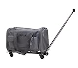 Husky & Purr Soft Sided Pet Carrier with Trolley Oxford Fabric | Airline Approved Cat Bag | Durable, Collapsible Dog Carrying Bag | Pet Bags for Dogs, Cats, Puppies | Anti-Scratch Pet Travel Bag