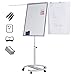 Jago® Flipchart mit Rundfuß - 60 x 90 cm, höhenverstellbar, Staffelei, Stiftablage, 2 Papierhalter - Magnetisches Whiteboard, Magnettafel, Präsentationstafel, weiße Magnettafel