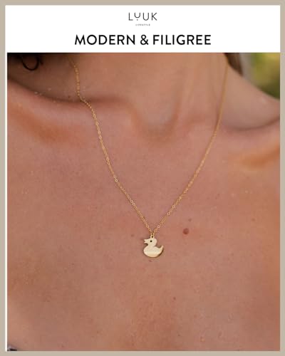 LUUK LIFESTYLE stainless steel necklace with pendant, 50cm adjustable chain length, simple design, gift idea for women, minimalistic, modern, stylish, trendy3