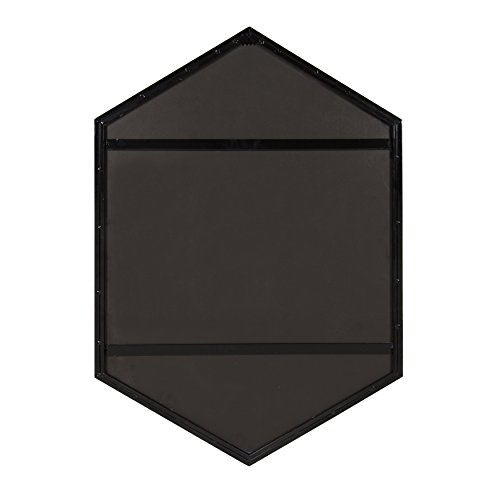 Kate And Laurel Mcneer Large Hexagon Metal Wall Mirror, 31X22, Black #TOP4