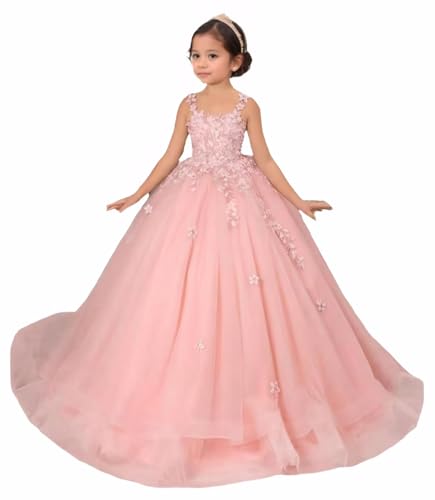 Girls Special Occasion Dresses Applique Party Dresses for Teens Formal Kids Pageant Princess Prom Ball Gown Dance