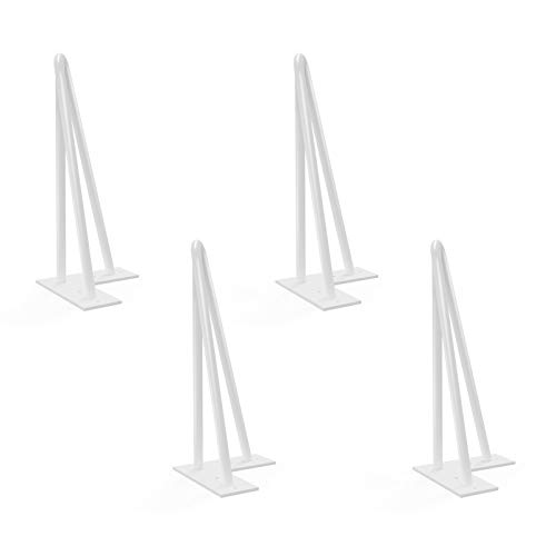 4 Patas Mesa Patas Hairpin Patas a Horquilla Para Mesa de Acero Patas Muebles Robustas Con Tornillos y Bases Protectoras