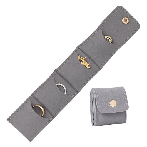 Huayeex Estojo de jóias para viagem - porta anéis de viagem, com fivela divisor pequeno dobrável moderno organizador para brincos colares pulseiras negócio hotel praia férias