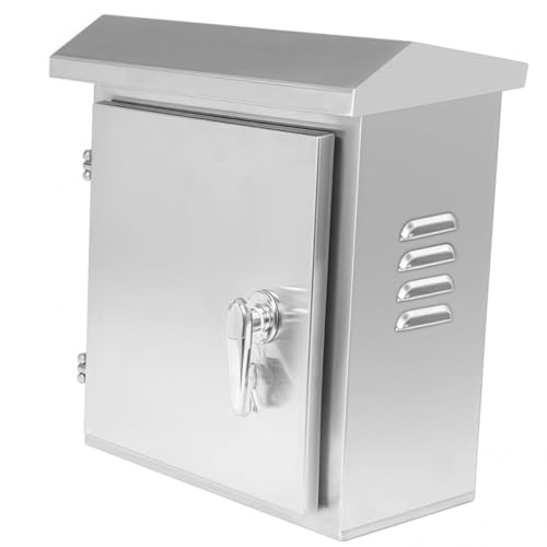 500x400x160 mm Caja Estanca Exterior Electrica de Acero Inoxidable, Caja Cuadro Electrico Superficie, Montaje en la Pared, Distribucion Electrica Armario, Incluye Cerradura