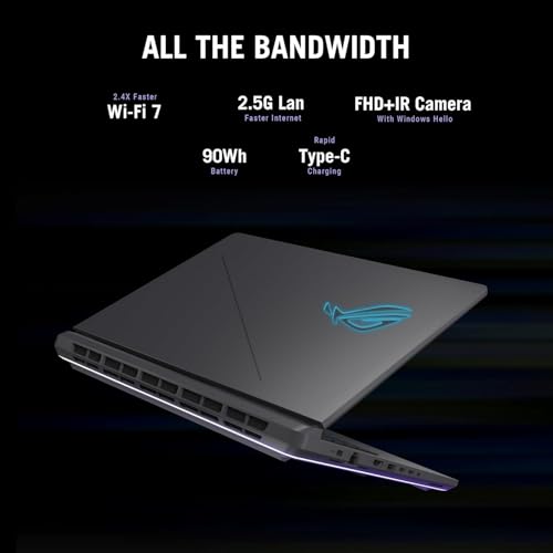 Image of ASUS ROG Strix G16 (2025) Gaming Laptop, 16 inch FHD+ 165Hz /3ms Display, NVIDIA RTX 5060 8GB GPU, Intel i7-14650HX Processor (Up to 5.2GHz), 32 GB DDR5, 1 TB SSD, Wi-Fi 7, RGB Backlit KB, Windows 11 Pro