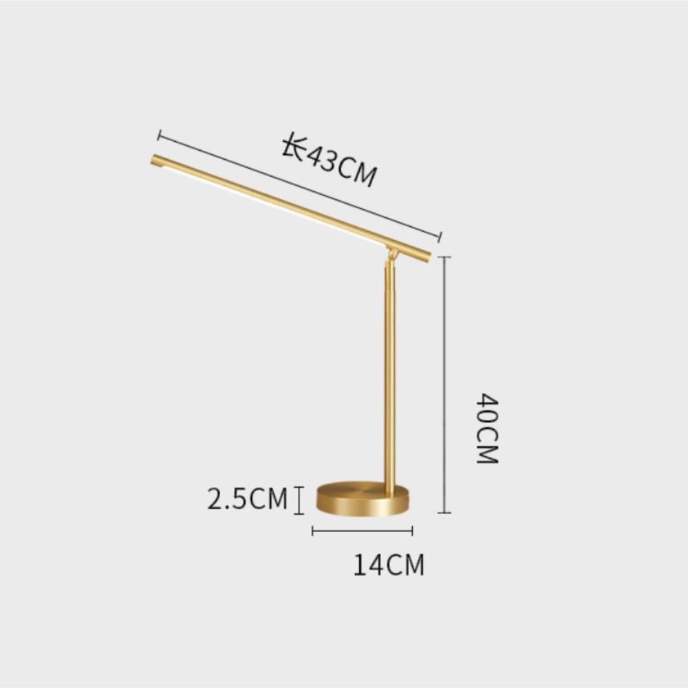 Lampada da tavolo nordica in ottone, lampada da comodino | Stile nordico, ottone massiccio, minimalista, controllo tramite pulsanti, uso scrivania(Copper)
