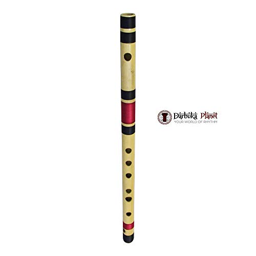 Image of Zaza Percussion- Professional Polished Bamboo Bansuri Flute - (Indian Flute) With Carry Bag (17'' D-Middle)