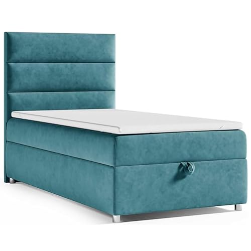 Best For Home Boxspringbett Trinity k-4 mit 7-Zonen Bonell-Federkernmatratze | Boxspringbett 100x200 | Boxsprintbett mit Matratze Und Stauraum | Polsterbett 100x200 - Lieferung bis Bordsteinkante