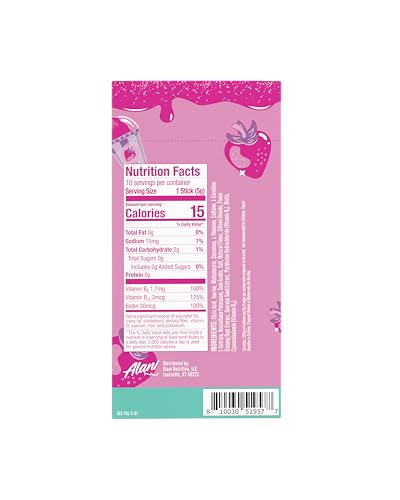 Alani Nu PINK SLUSH Energy Sticks, Energy Drink Powder, 200mg Caffeine, Pre Workout Performance with Antioxidants, On-The-Go Drink Mix, Biotin, B Vitamins, Zero Sugar, 5-10 Calories, 10 Pack