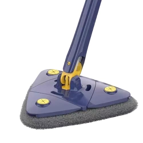 Mopa triangular para lavar la pared, plumero extensible de 360 pies, limpiador húmedo flexible, herramienta portátil de mango largo, accesorios telescópicos duraderos con almohadilla , fregona