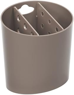 Escorredor de Talheres Oval Basic, 13,8 x 10,5 x 14,4 cm, Warm Gray, Coza  