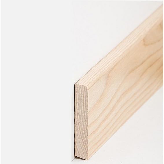 Proviston - Battiscopa in legno massiccio, 13 x 70 x lunghezze fino a circa 2500 mm, in legno massello di frassino da incollare, viti e chiodi, 62,5 m, 25 pezzi
