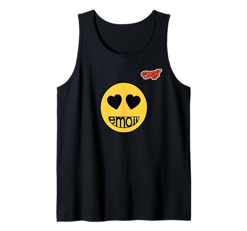 ojos de amor amarillo emoji boca cara Moda Camiseta sin Mangas