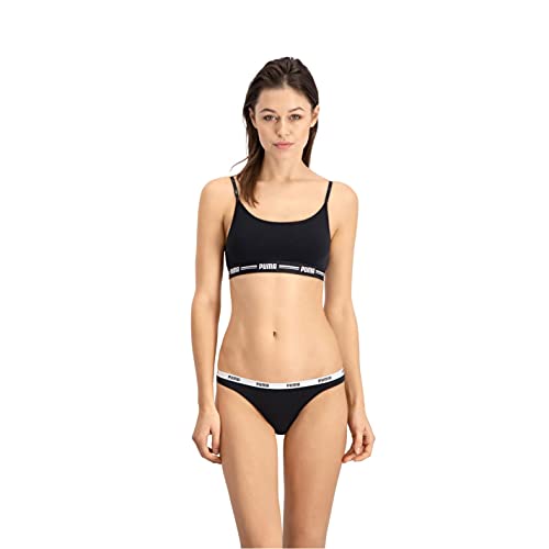PUMA Femme Puma Iconic Women's Underwear (2 Pack) Sous v tements style bikini, Noir, M EU