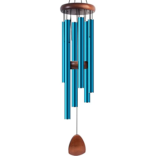 Large Aluminium Wind Chimes 37 Inches to Create a Zen Atmosphere Suitable for Outdoor, Garden, Patio Decoration. Classic Wind Chimes with Wind Catcher Suitable as A Gift for Unisex(Blue)