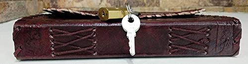 Image of Vintage Fashion Leather Diary For Men Genuine Antique Handmade Office Use Paper Notebook Journal With Craft Lock And Key Boy And Girl 7 X 5 Inch - 200