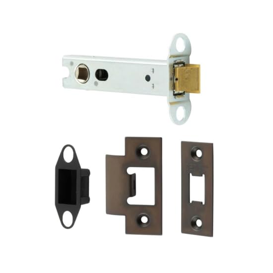 Ironmongery Solutions® Jedo Heavy Duty Tubular Latches 45 Degree Short Travel Robust Door Latch Mechanism for Internal & External Doors Fixings Included (Dark Bronze, 102mm)