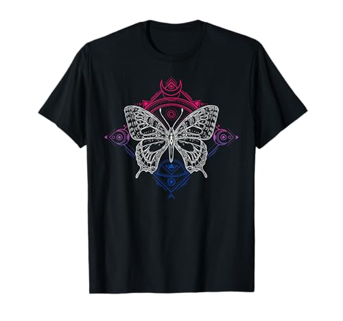 Bisexuelle Pride Farben, Okkulter Schmetterling T-Shirt