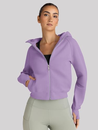 Image of Trendy Queen Womens Zip Up Hoodies Cropped Jackets Fall Clothes 2026