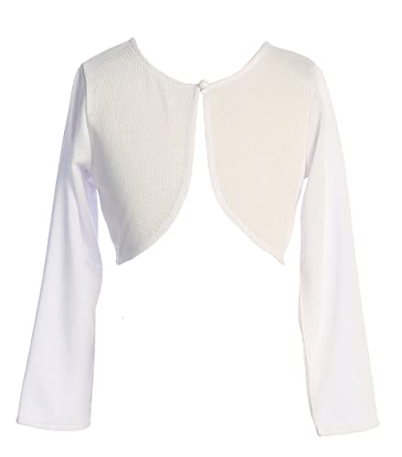 BluNight Collection Little Girls Long Sleeve One Button Velvet Bolero Sweater Jacket Dress Cover Up