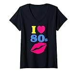 Neon 80s Pink Lips I Love 80s Shirt