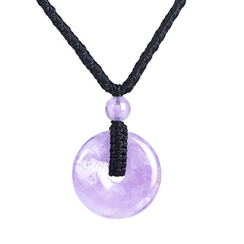 HASKARE Genuine Stone Pendant Gemstone Chakra Jewelry Healing Crystal Necklace Adjustable 0