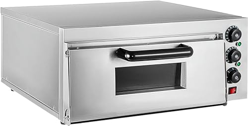 ZHJOPP Horno, Horno de Pizza eléctrico Comercial Simple/Doble, tostadora de Acero Inoxidable de Mesa, Adecuado para reuniones Familiares en restaurantes (1 Layer)