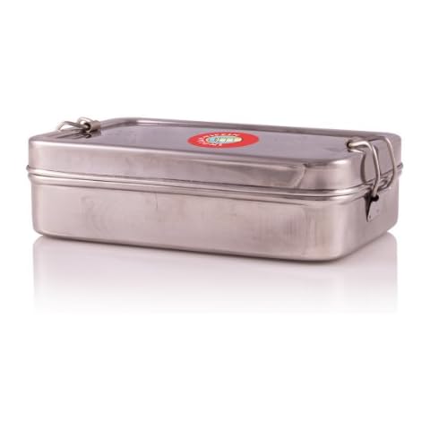 Indian-Tiffin Rectangular Box Stainless Steel with Additional Container Cover