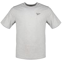 Reebok Men's Small Logo Short Sleeve Tee, Light Grey Marl, Medium