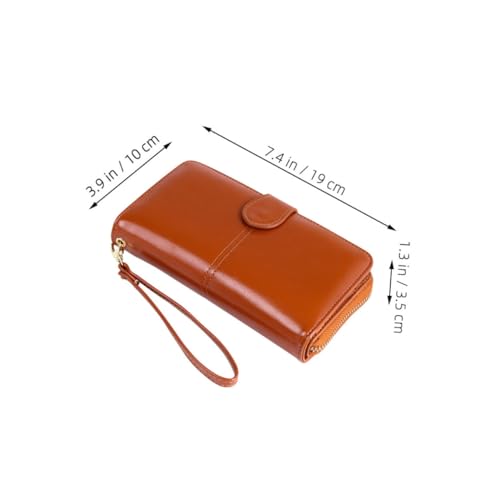 2Pcs Women Wallet Portable Faux Leather Zipper Purse Compact Travel Wallet for Cards Cash Phone Stylish Design for Everyday Use2