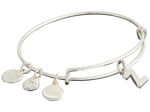 Image of Alex and Ani Expandable Bangle for Women, Initials A to Z Letter Charms, Shiny Finish, 2 to 3.5 in