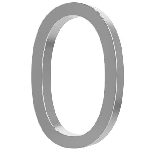 Generic - 1 Pack 4" Number Sign for Mailbox Front Door Wall, Self Adhesive Plastic Number Decor Sticker For House Address, Room Sign Stick on Wall (0-Sliver)
