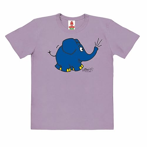 T-Shirt Éléphant Enfant Manches Courtes en Coton Durable Face aux Lavages