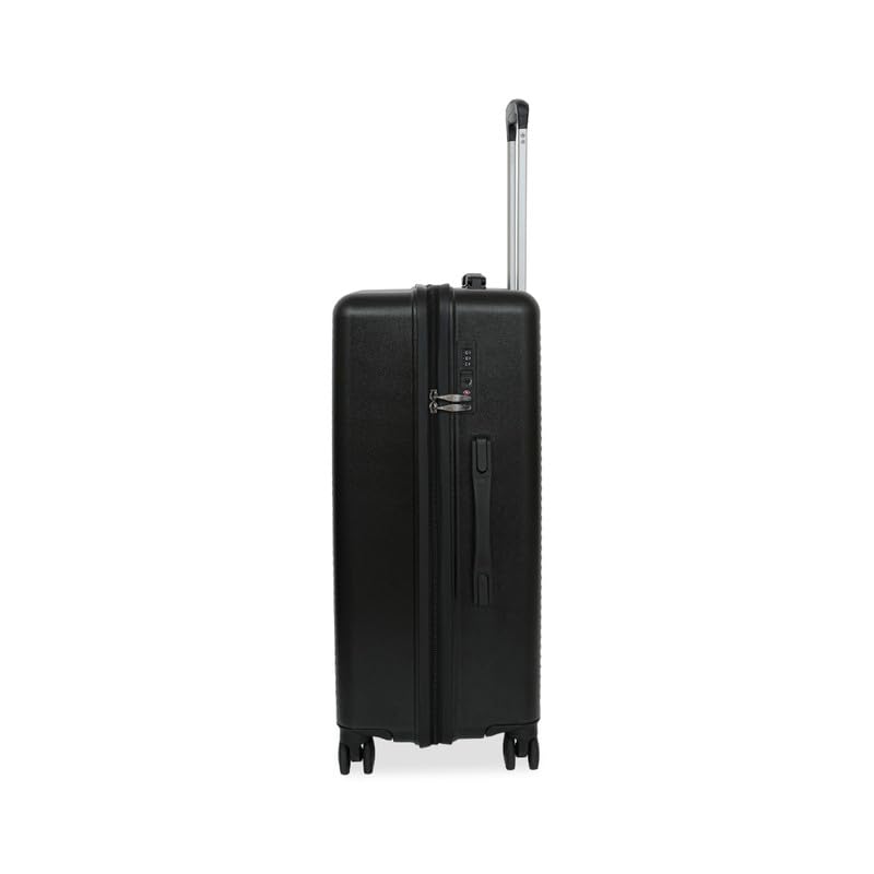 Image of United Colors of Benetton Large Hard Luggage Glide - Black | PC Check-in Trolley Bag | TSA Lock & 360 Spinner Wheels Suitcase | Telescopic Handle | Water Resistance | 75cm | 114L Capacity