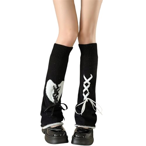 Image of Goth Leg Warmers Women Japanese Gothic Y2k Harajuku Grunge Emo Punk 80s