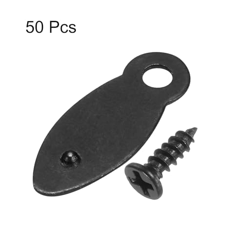 Image of HARFINGTON 50Pcs Picture Frame Backing Hardware Clips with 50Pcs Screws Photo Frame Turn Button Fasteners Picture Turn Backing Clips for Craft Hanging Picture Drawing Craft, Black